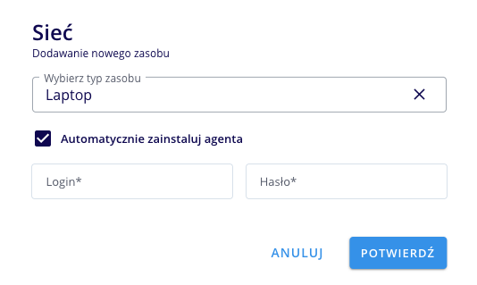 LOG Plus 2.1: Dodanie zasobu ze skanowania